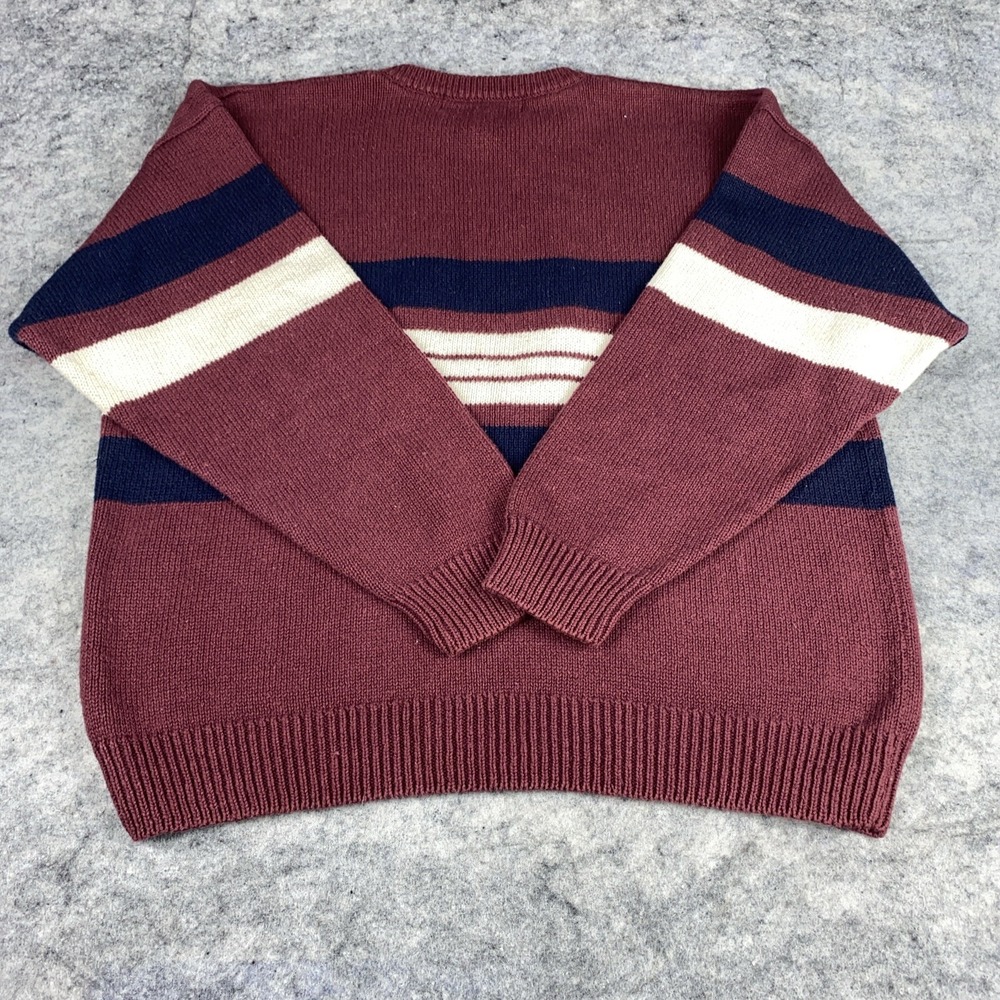Vtg Harbour Classics Men's‎ L Burgundy Golf Crew Neck Pull Over Grandpa Sweater - Picture 6 of 7